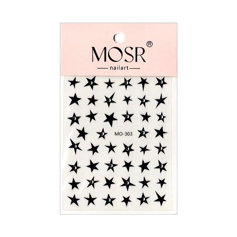 3D Irregular Pentagram With Rhinestone Nail Stickers Y2K Satr Nail Art Decals Starlight Charm Foils Decoration Self Adhesive