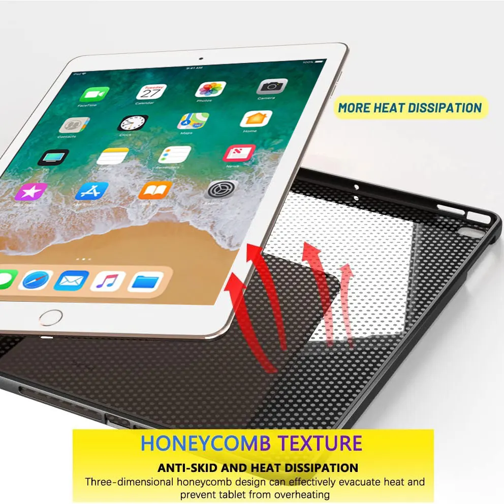 Tablet Case For iPad 9.7 2017 2018 Bendable Soft Silicone TPU Protective Shell Shockproof Tablet Cover For iPad 5th 6th Gen