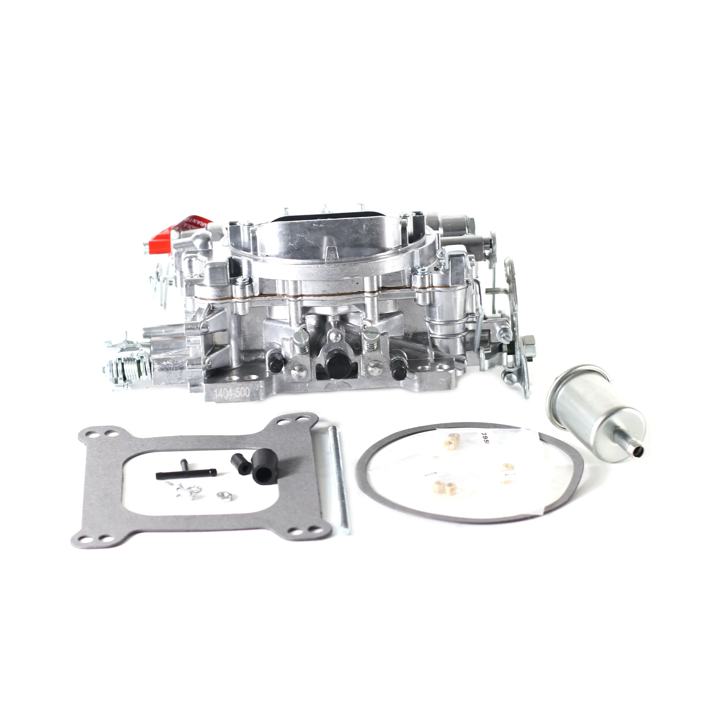 NEW 1404 carb Carburetor 500CFM 4 Barrel Square Bore W Air Valve Secondary Manual Choke for Chevy 305 Edelbrock NO EGR silvery