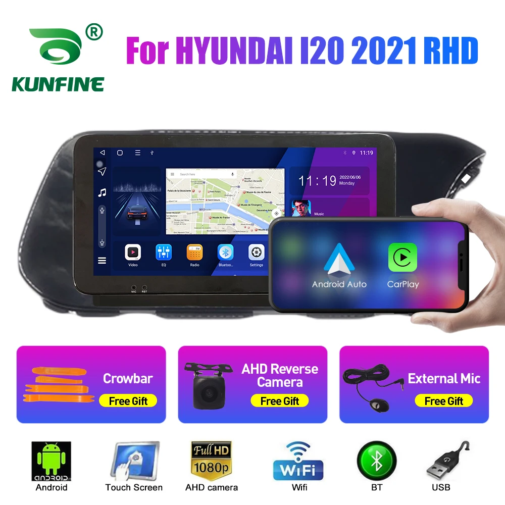 

10.33 Inch Car Radio For HYUNDAI I20 2021 RHD 2Din Android Octa Core Car Stereo DVD GPS Navigation Player QLED Screen Carplay