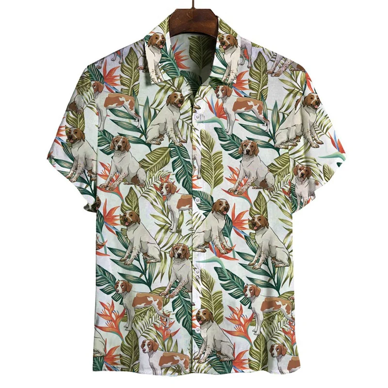 Cute Animal Dog Pattern Aloha Shirt For Men Women 3D Printed Pets Short Sleeve Loose Lapel Hawaiian Shirts Summer Button Blouses