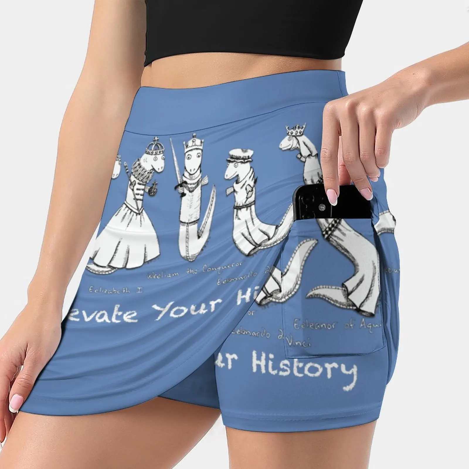 Eelevate Your History Women's skirt With Pocket Vintage Skirt Printing A Line Skirts Summer Clothes Eels History Medieval