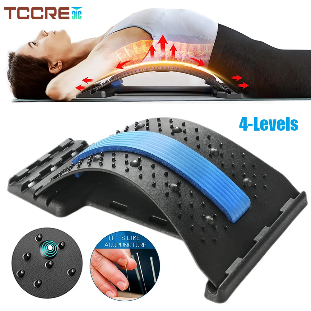 

4 Levels Back Acupoint Massager Spine Stretcher Magnetic Therapy Waist Neck Fitness Lumbar Cervical Support Back Pain Relief