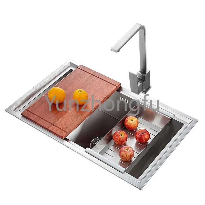 

Kitchen Sinks Handmade SUS3O4 Anti-rust Stainless Steel Under Mount Black Kitchen Sink Factory Outlet Store Single Bowl Sink