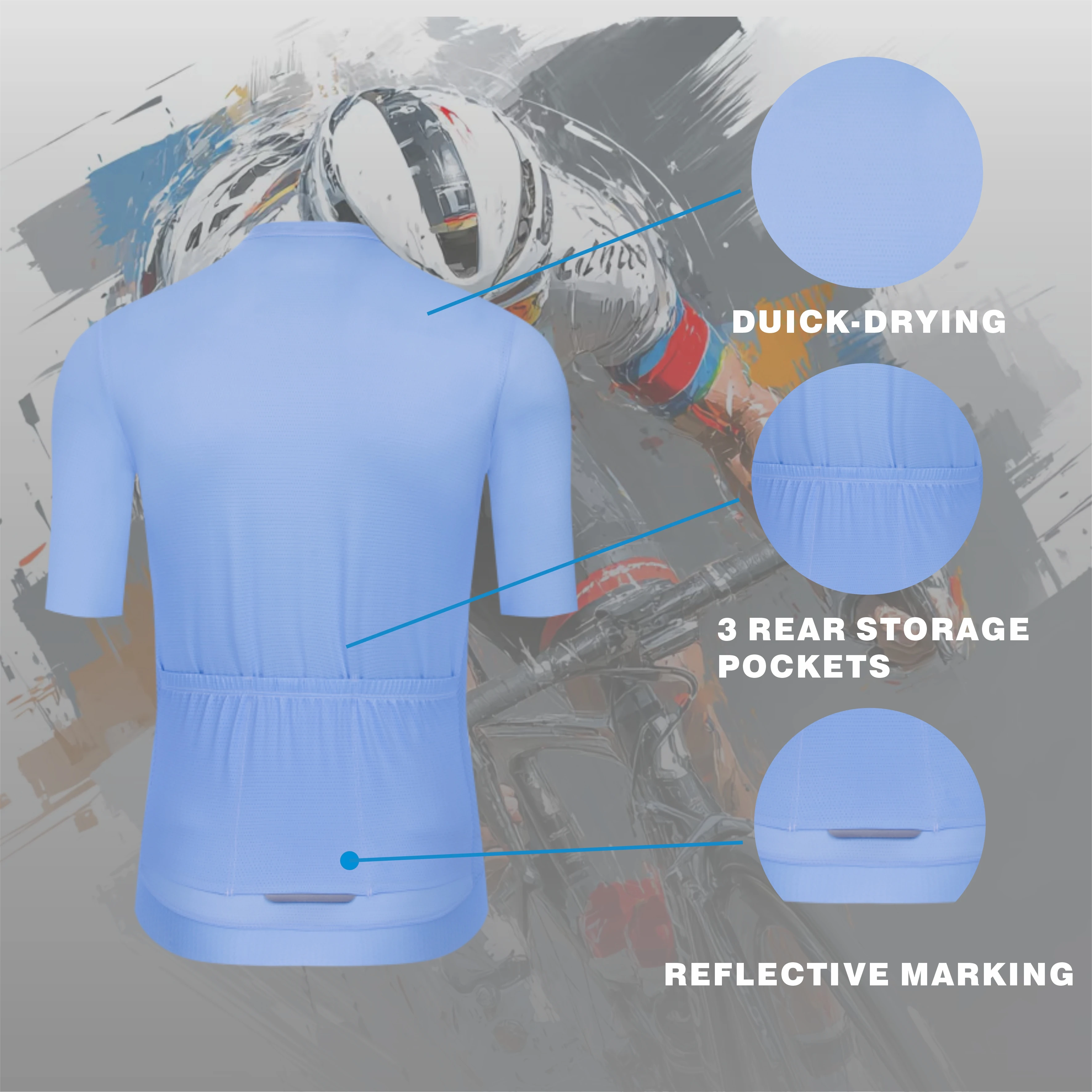 MALFC Herren Sommer Radsport-Trikot ohne Logo Hochwertige Kurzarm-Teamkleidung Fahrrad-Sportbekleidung – Detail 7