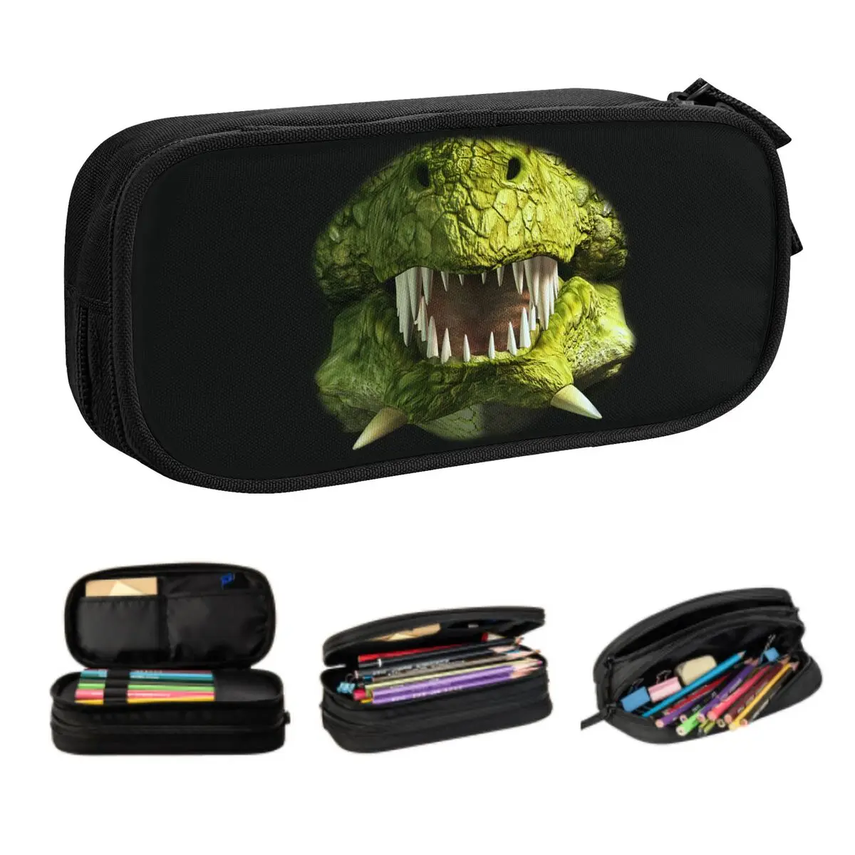 Custom T-Rex Dinosaur Dragon Teeth Kawaii Pencil Cases Boys Gilrs Large Capacity Pencil Box School Supplies