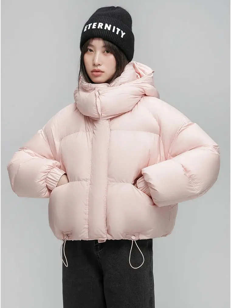 Bread style Thicker Warm Duck Down Coat Winter Fashion Hooded Fluffy Down Parkas Coats Was Thin Oversized Down outerwear wy1837