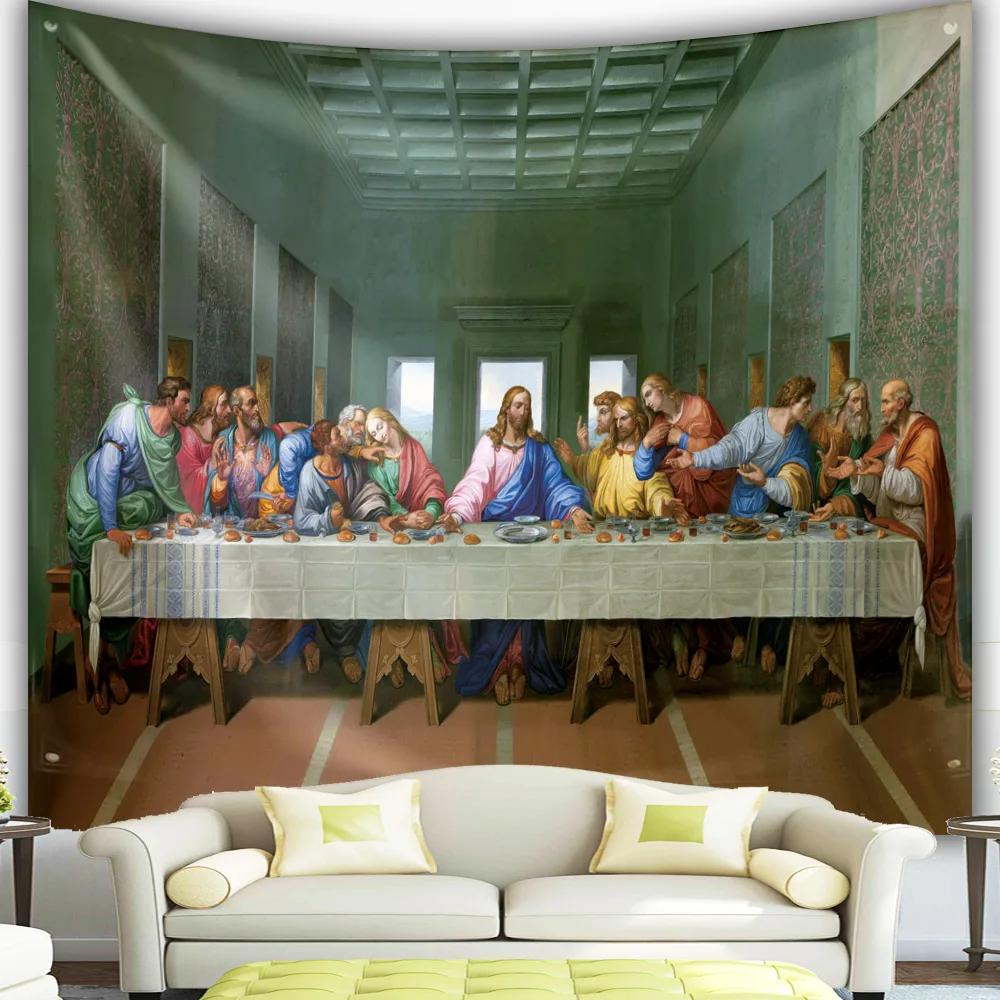 Last Supper Tapestry Christmas Wall Hanging JESUS Home Decoration Christ Room Decor Nativity Scene Large Fabric Wall Tapestries