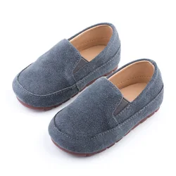 Round-toe British New Children's Moccasin Shoes & Autumn Baby Boys Soft Kids Fashion 2022 Simple Girls Casual Leather Shoes Flat