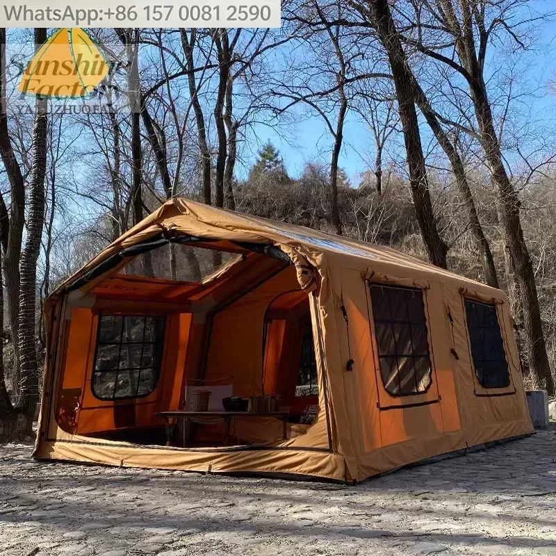 Factory Customized Oxford Cotton Fabric Inflatable Glamping Camp air Tent Outdoor Camping Tent Waterproof House