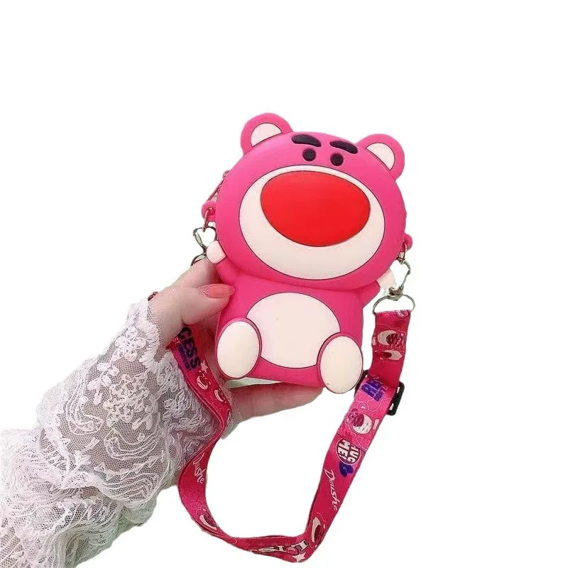 Disney Boys and Girls Fashion Croosbody Bags Cute Lotso Bear Kids Coin Wallet Lovely Hand Bag Children Mini Shoulder Bag