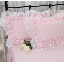 1 piece Romantic beauty pillow case Pink Ruffle Lace pillowcase pillow covers decorative Bedding Pillowcases body pillow sham