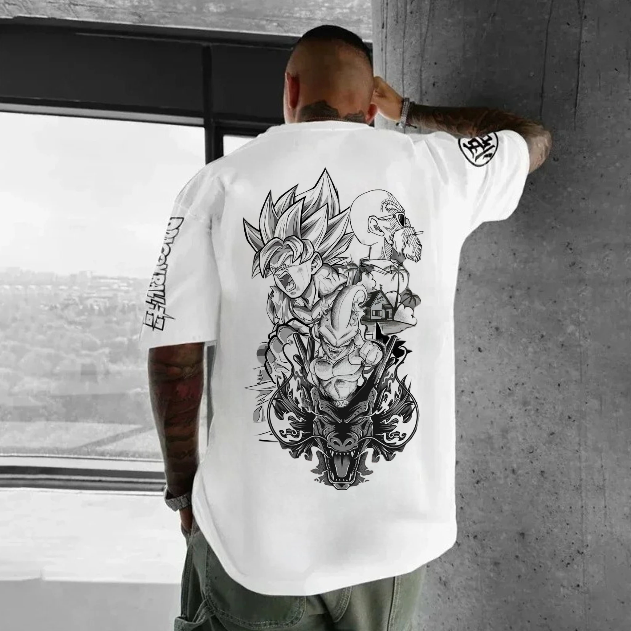 

Мужская футболка с принтом японского аниме Dragon Ball, детская футболка Majin Buu для мальчиков, детская футболка с короткими рукавами в стиле Харадзюку, летняя одежда