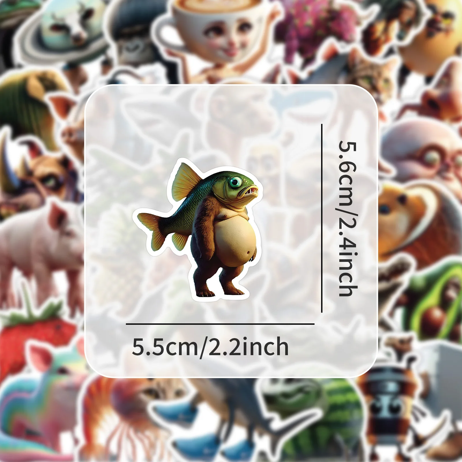 50 шт. абстрактные наклейки с животными Tung Tung Sahur итальянские мозговые животные DIY наклейки Скрапбукинг телефон наклейки для багажа