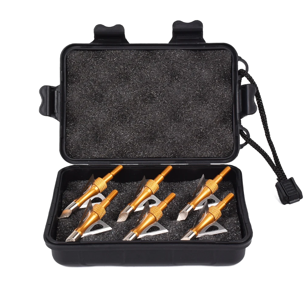 

6X Arrow Broadhead 100 Grain Hunting Arrow Tip +1XBroadhead Spanner Crossbow +1X Housing,