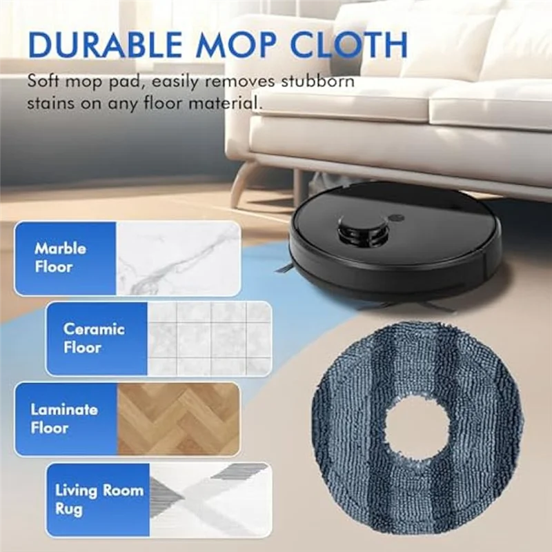 ABKO-Essential Replacement Parts For Eufy X10 Pro Omni: Two Roller Brushes, Eight Side Brushes, HEPA Filters, Mops, Dust Bags