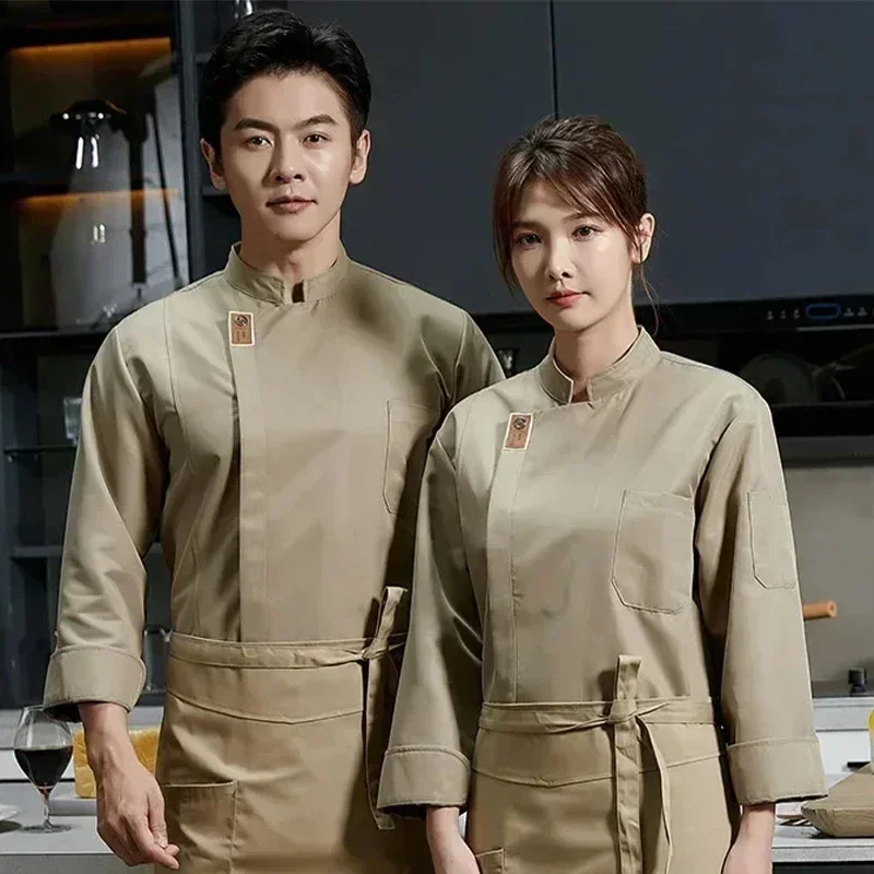 Dining Chef Uniform Long-Sleeved Men'S Autumn and Winter Clothing Hotel for Cook Restaurant Kitchen Chef Costume