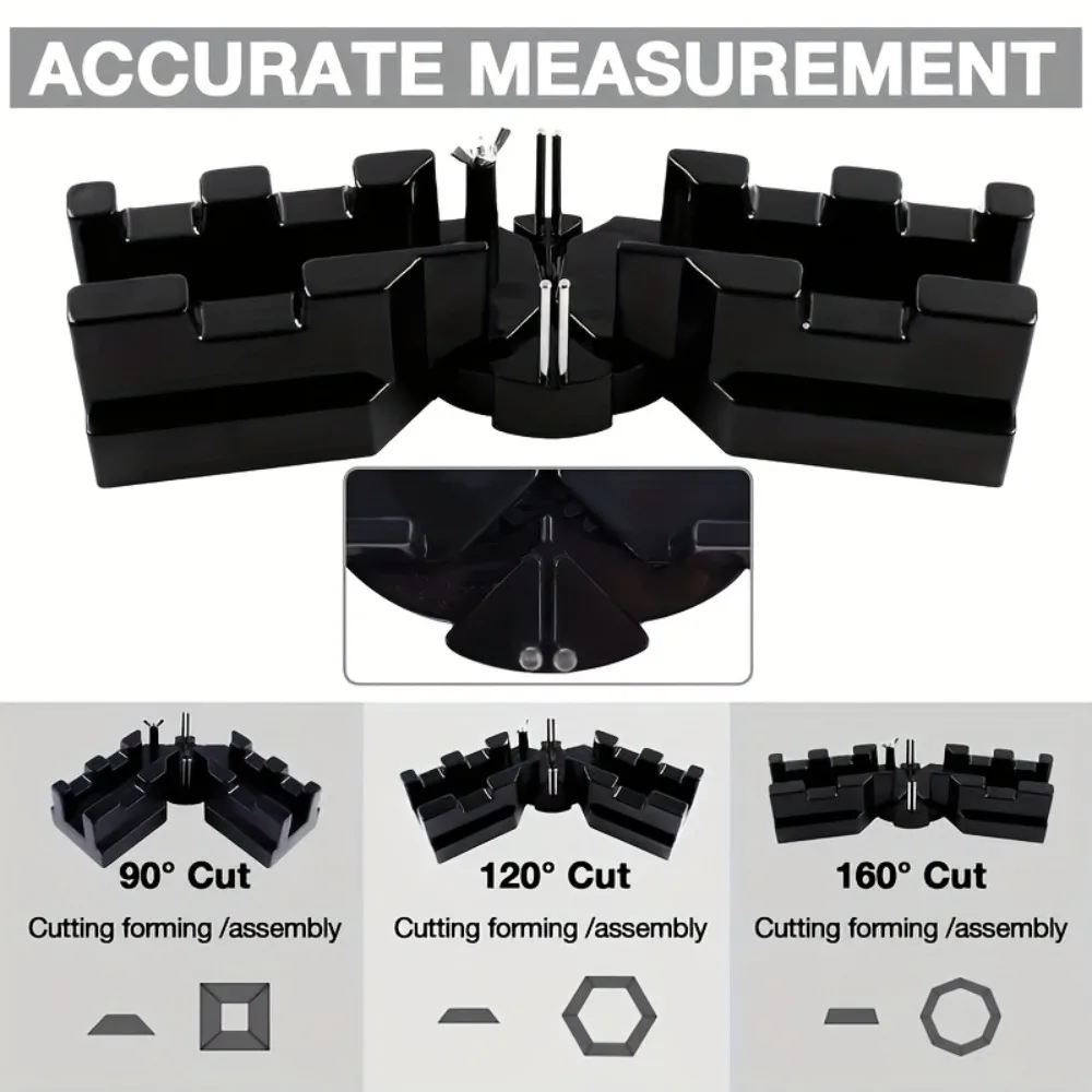 2-in-1 Woodworking Diagonal Junction Box Plastic Multi Angle 90 ° -180 ° Angle Measuring and Cutting Tool Adjustable Compartment