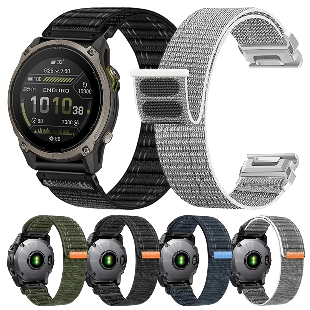 QuickFit 22/26mm Sports Nylon Strap For Garmin Enduro 4 3/Tactix 8 7 51mm 47mm/Forerunner 970/Instinct 3/Fenix 9 8 Pro/Epix Band
