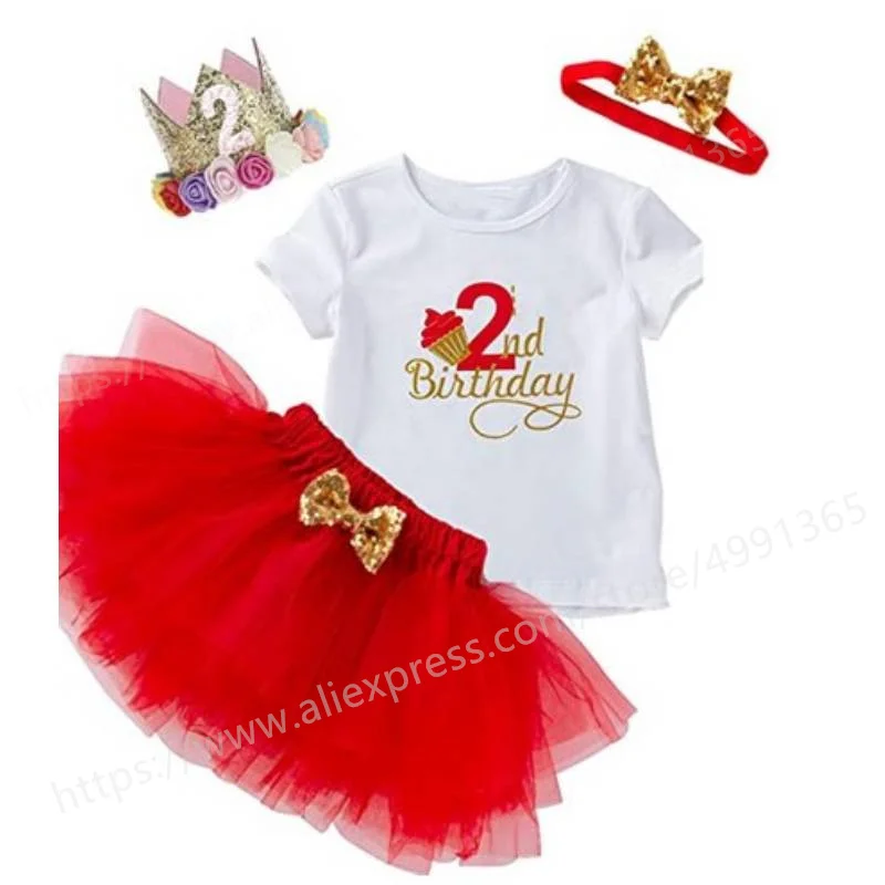 

2nd Birthday Outfit Toddler Baby Girls Flower Princess Bowknot Wedding Pageant Christening Baptism Communion Party Dress