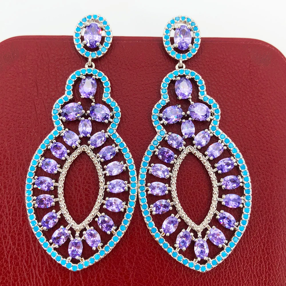 

Missvikki Noble Lady Earrings Fashion Jewelry Luxury Skeleton Crystal CZ Long Dangle Earrings For Women Wedding Party Show Gift