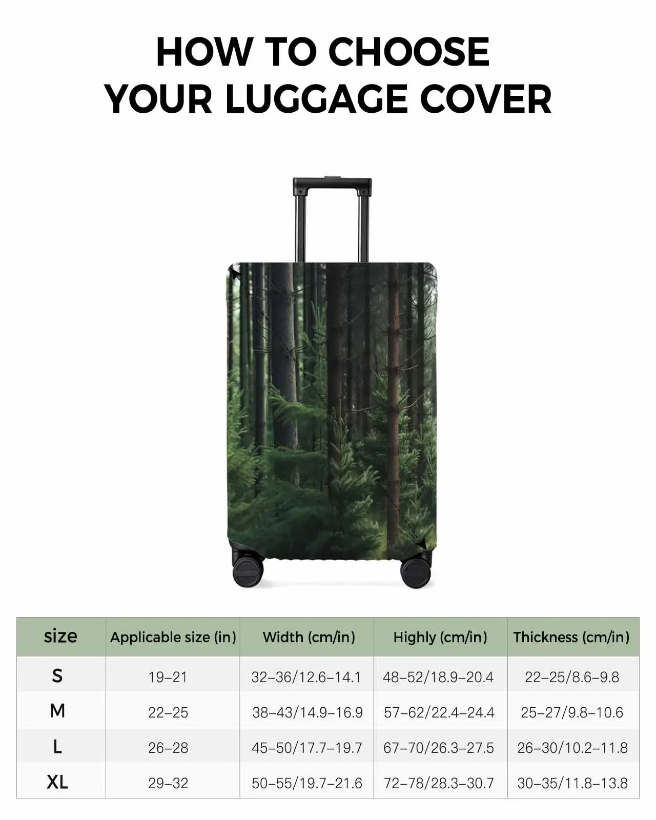 Wallpaper Forest Tree Autumn Stretch Suitcase Protector Baggage Dust Case Cover For 18-32 Inch Travel