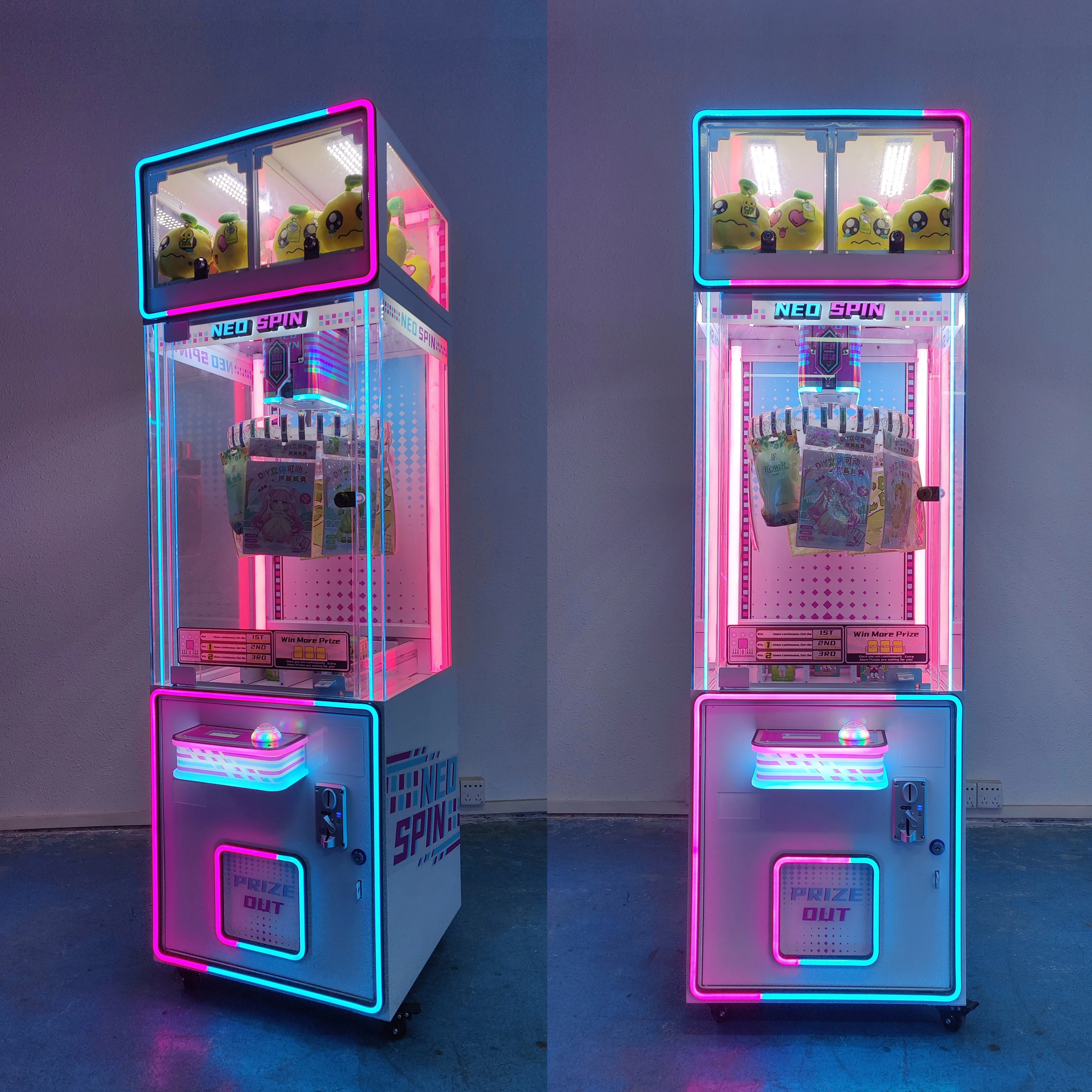 Mini Clip Arcade Game Machine, Coin-Operated Claw Crane, Lucky Prize Locker, Neo-Spin Claw Game, Arcade Toy Crane Machine