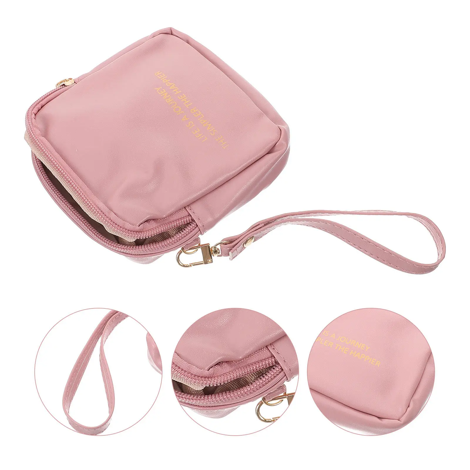 

Menstrual Pad Storage Bag with Wristband Portable Compact Period Pouch for Sanitary Napkins Lipsticks Tampons Travel Outdoor Use
