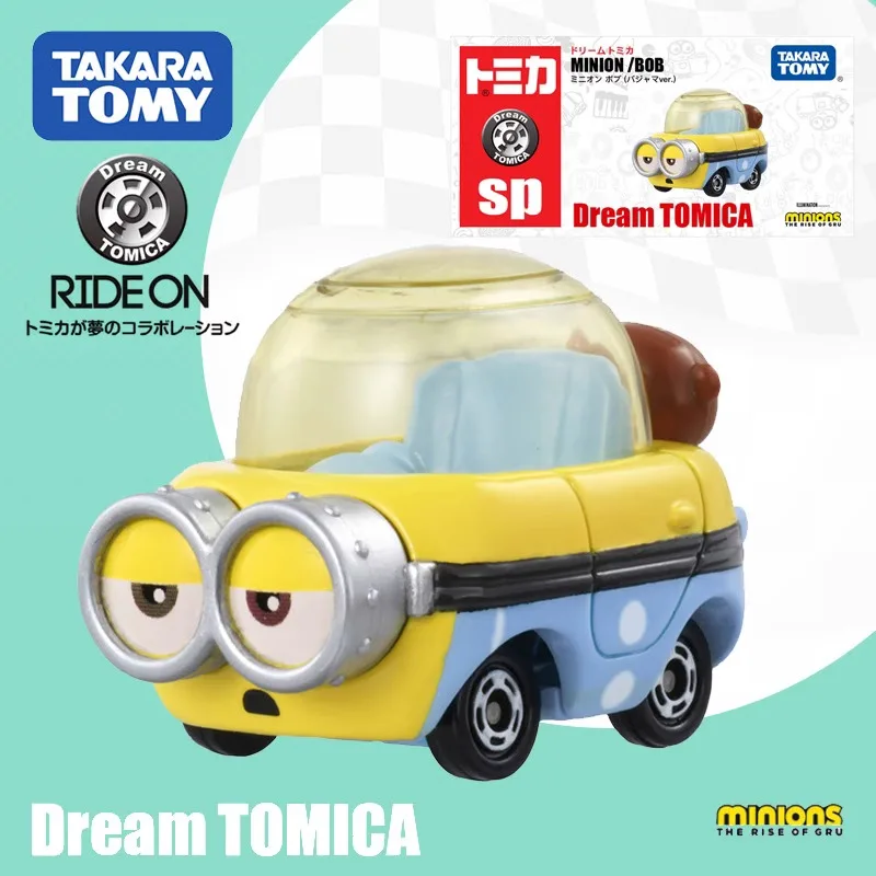 Original TAKARA TOMY Dream Tomica Simulated Alloy Car Despicable Me Bob Anime Action Figure Model Toy Gift Collection Ornament