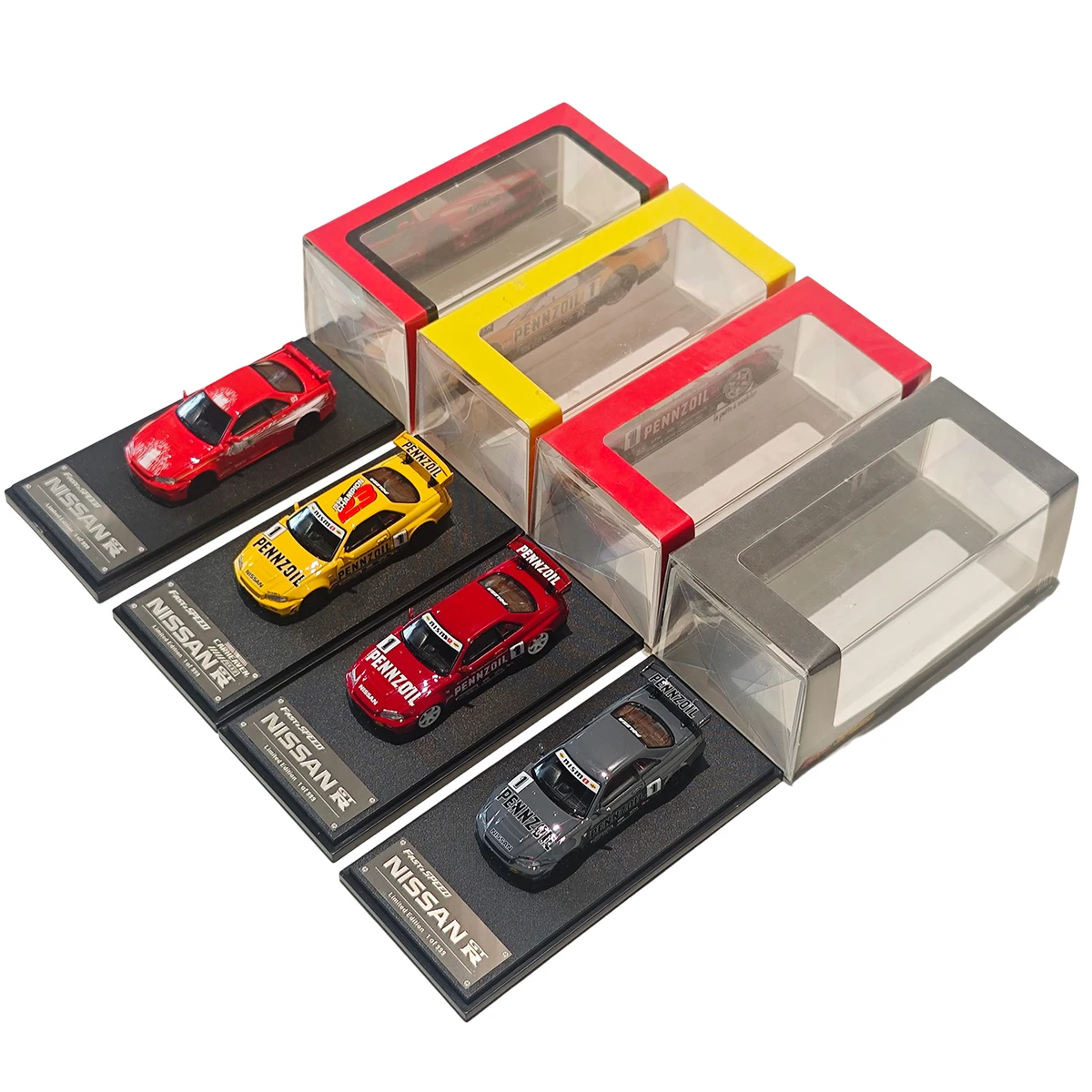 Fast Speed 1:64 Skyline GT-R  Red Endless/Pennzoil Racing Livery Diecast Cars With Separate Display Boxes In Stock Ready To Ship