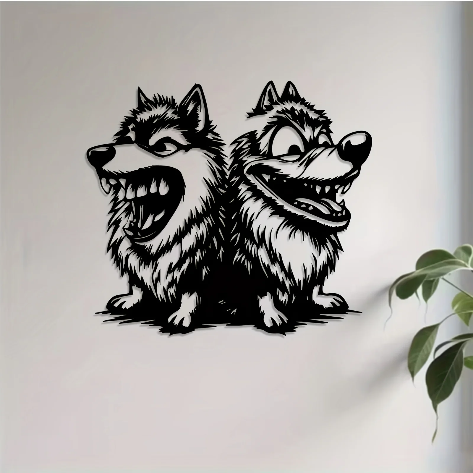 Flat Wolf Metal Wall Art, Laser‑Cut Vivid Wolf Silhouette Mural for Outdoor Wall Garden Fence Patio Living Room