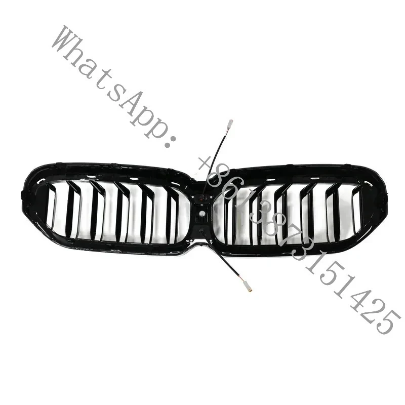 

Suitable Front Bumper Grille Plastic Double Slat Gloss Black With LED 5 Series G30 G38 2017-2020