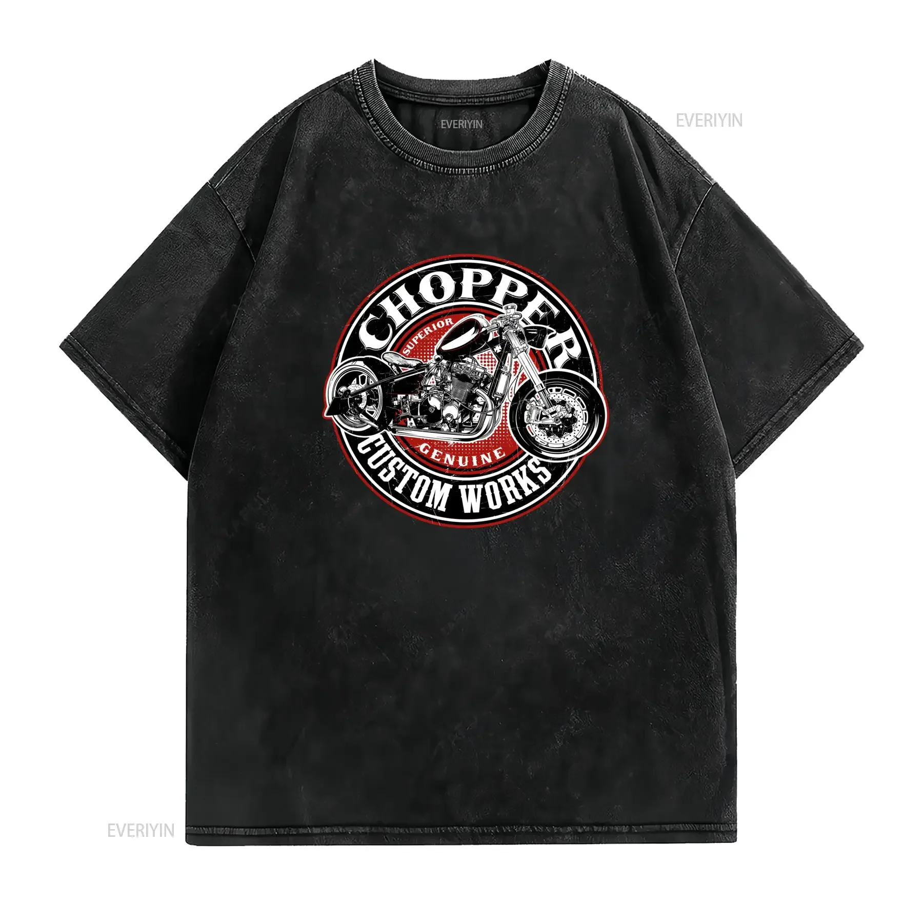 Pánské vintage tričko s motorkářským designem Chopper Oldschool biker design potiskem Motorrad regular fit střih vintage
