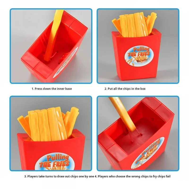 Draw french fries toy fun party multiplayer tabletop game prank bounce french fries tabletop game (sticker style random)