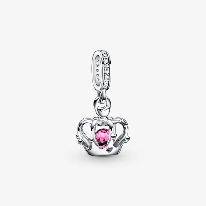 

2022 New Spring 925 Sterling Silver Regal Crown Dangle Charm Beads Fits Original Pandora Bracelets Necklace Bangle