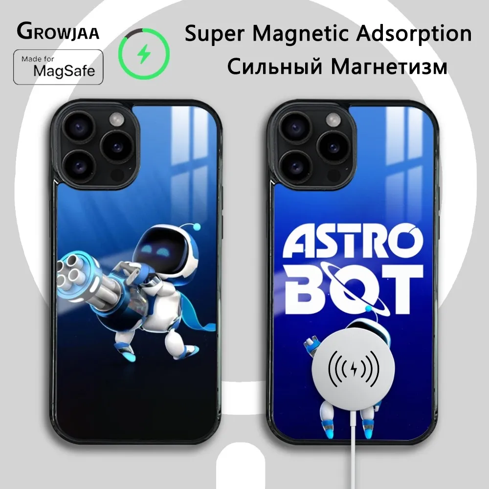 

Game A-Astro-BotS Phone Case For iPhone 16 15 14 13 12 11 Pro Max Plus Mini Magsafe Mirror Wireless Magnetic Cover