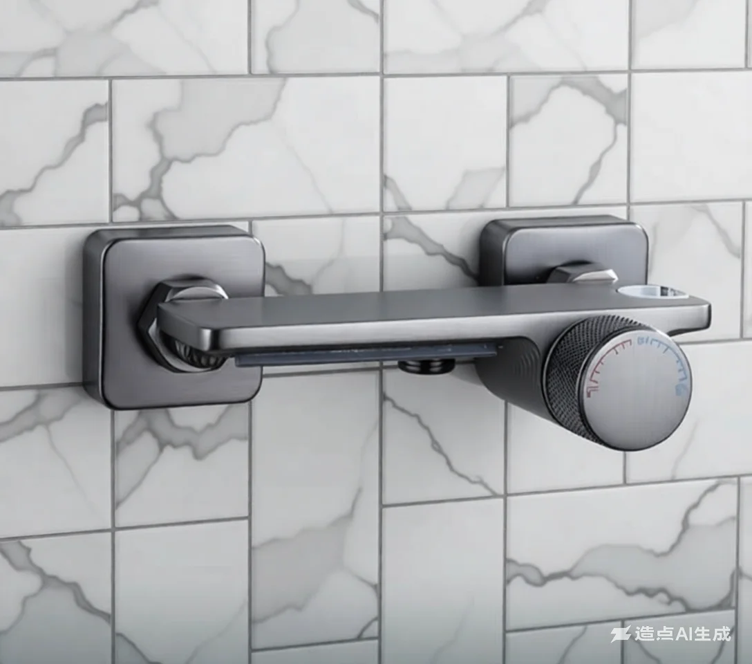 

Waterfall Spout Tub Shower Faucet with Triple Handle Mixing Valve - Hot/Cold Modern Bathroom Fixture