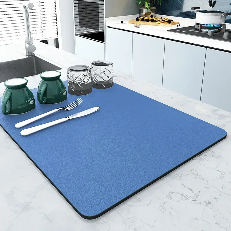 

Dish Drying Mat Super Absorbent Coffee Drain Pad Tableware Draining Pad Quick Dry Rug Kitchen Dinnerware Placemat