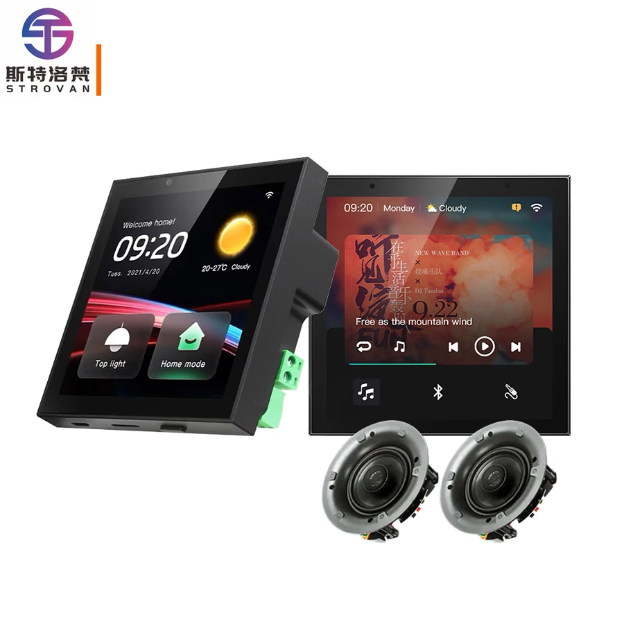 

STLF Android Electric Smart Home Control Panel 4-inch Touch Screen WiFi Zigbee Gateway Hub with Tuya App