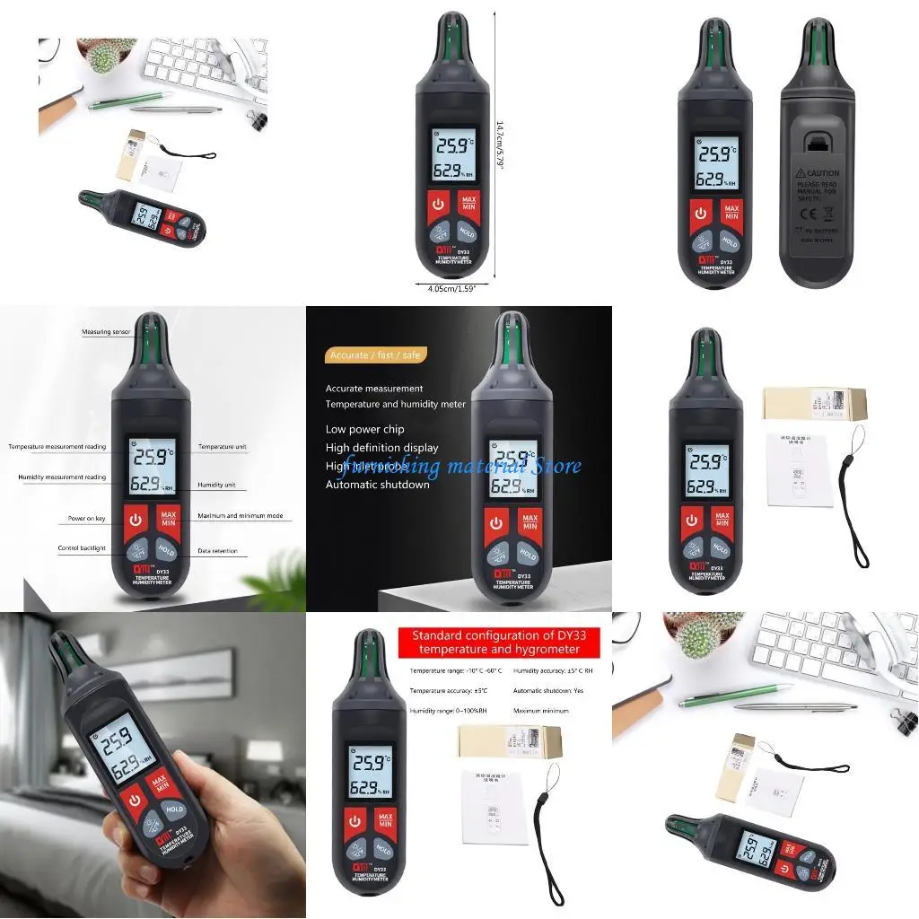 

Y5GD Upgraded Digital Thermometer Hygrometer Temperature Humidity Meter ABS
