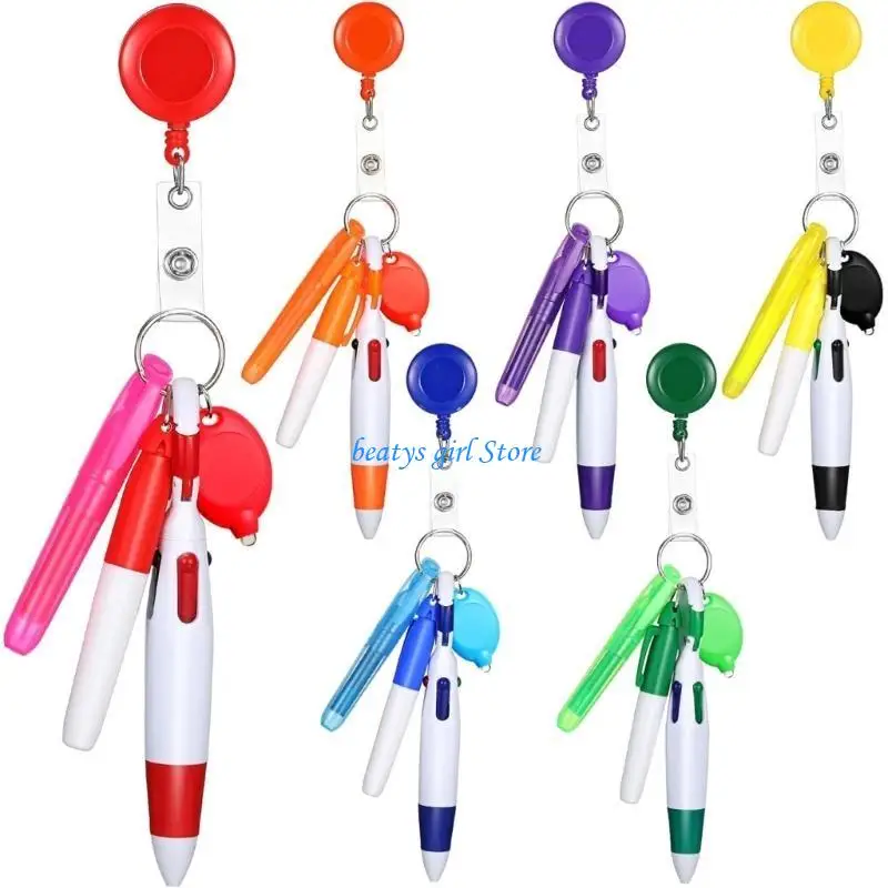C7AB 5-in-1 Badges Reels for Nurse Doctor, Retractable Badges Reels Holder