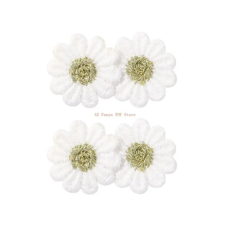 

96GC 2pcs Kids Hair Ornaments Lovely Fabric Hair Grip Flower Hair Barrettes Child Hair Barrettes Flower Hairpins Gift