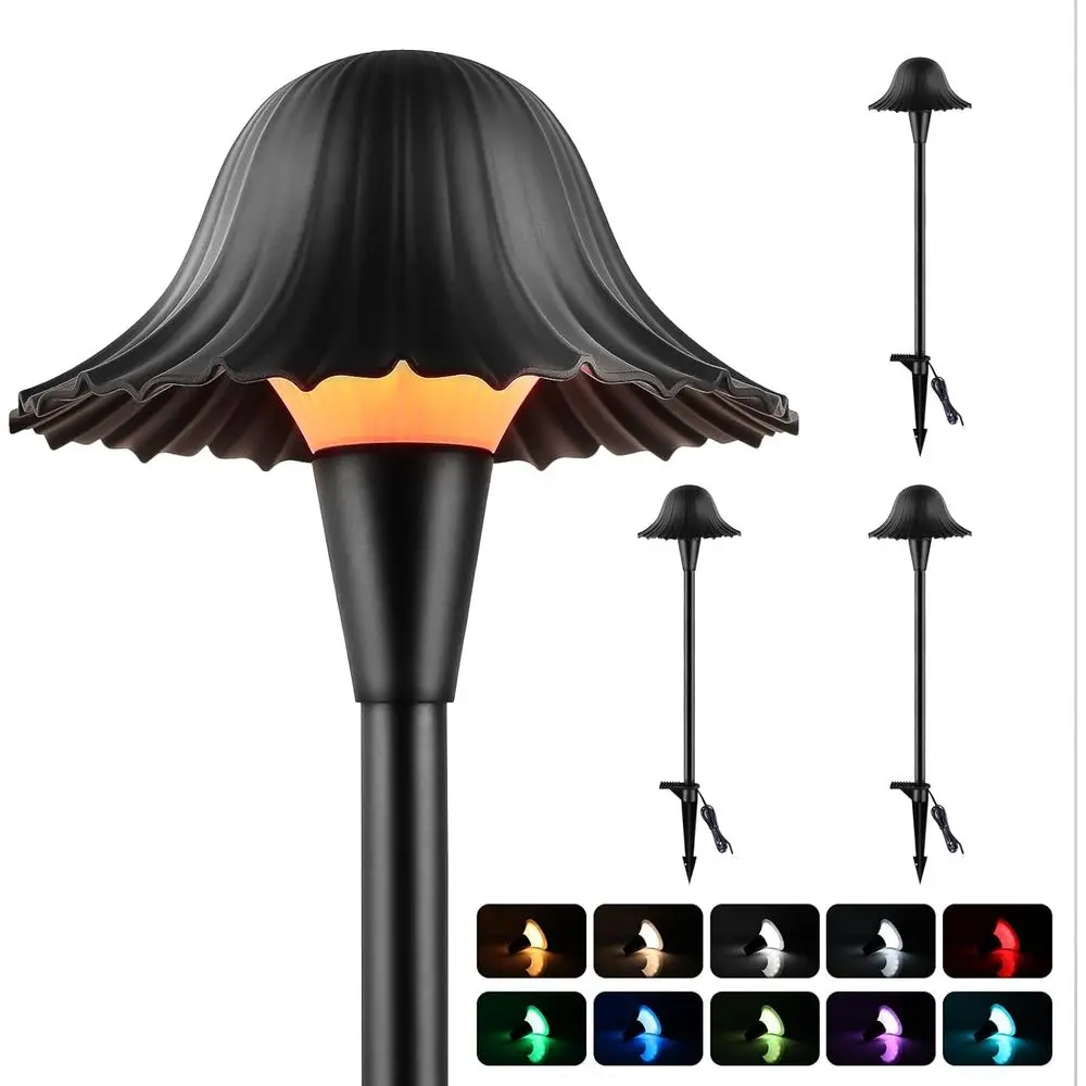

5W 12V Wired LED RGB Outdoor Christmas Landscape Lights for Yard Walkway and High Pole, Heavy Duty, ETL Certified, Black, 4000K