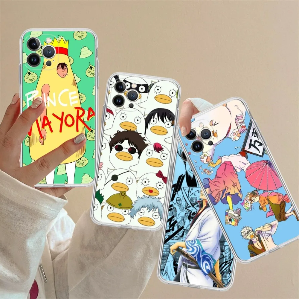 GINTAMA amine Phone Case Silicone Soft for iphone 15 14 13 12 11 Pro Mini XS MAX 8 7 6 Plus X XS XR Cover