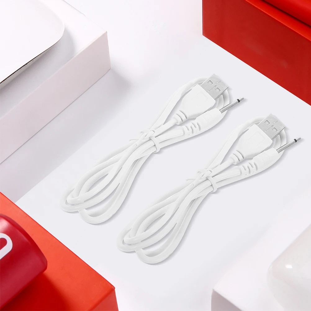 

3 Pcs Charging Cable Dc Big Charge Rubber for Flawless Pedi White