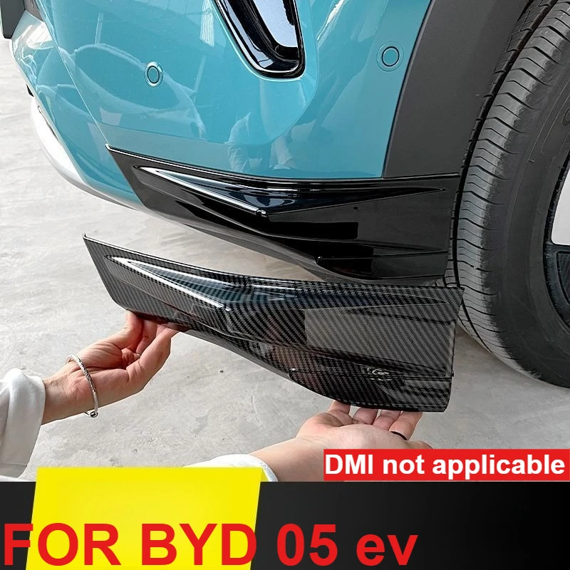 

Боковая защита переднего бампера, наклейка, накладки, угловая полоса переднего бампера из АБС-пластика для BYD 05, внешние аксессуары ev