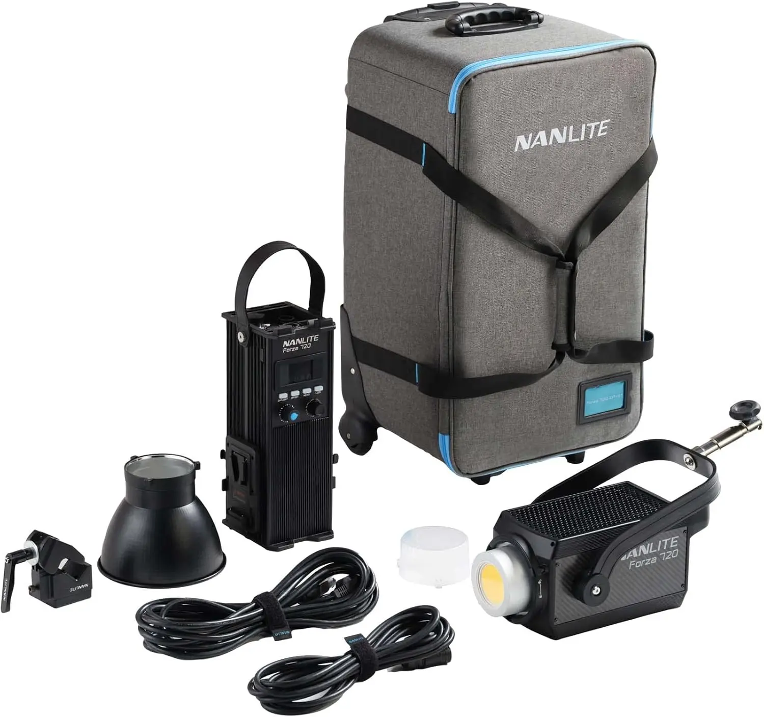 Nanlite Forza 720 720B LED Spotlight Daylight with Rolling Case for Filming Live Streaming and Video and Studio Photography