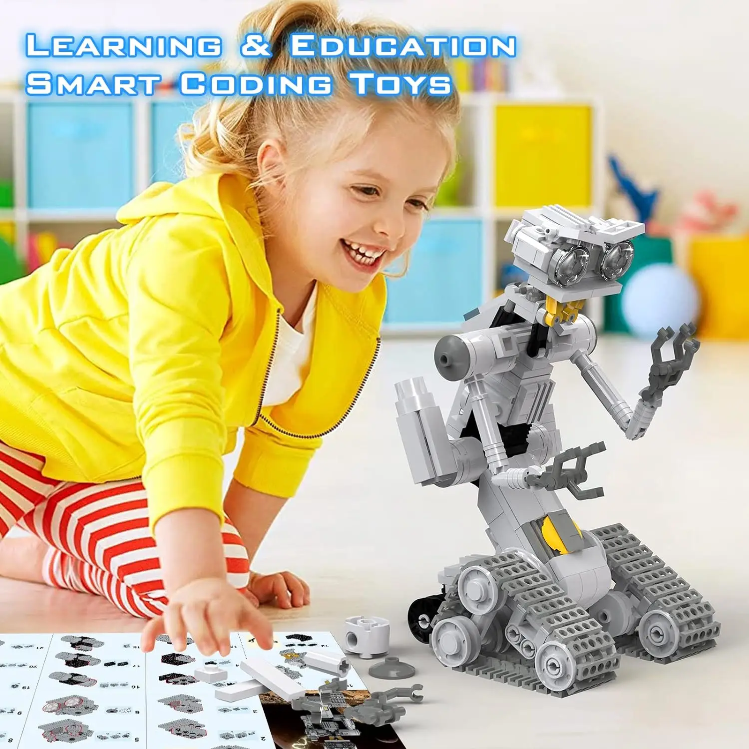 313Pcs Movie Shorted-Circuits Military Emotional Robot Building Block Set for Astroed Robots Johnnyed 5 Model Brick Toy KIds Gif