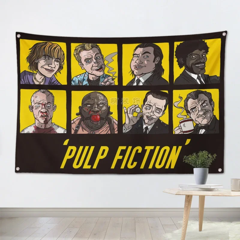 

PULP FIC TION Classic Movies Cloth Flag Banners & Accessories Bar Billiards Hall Studio Theme Wall Hanging Decoration