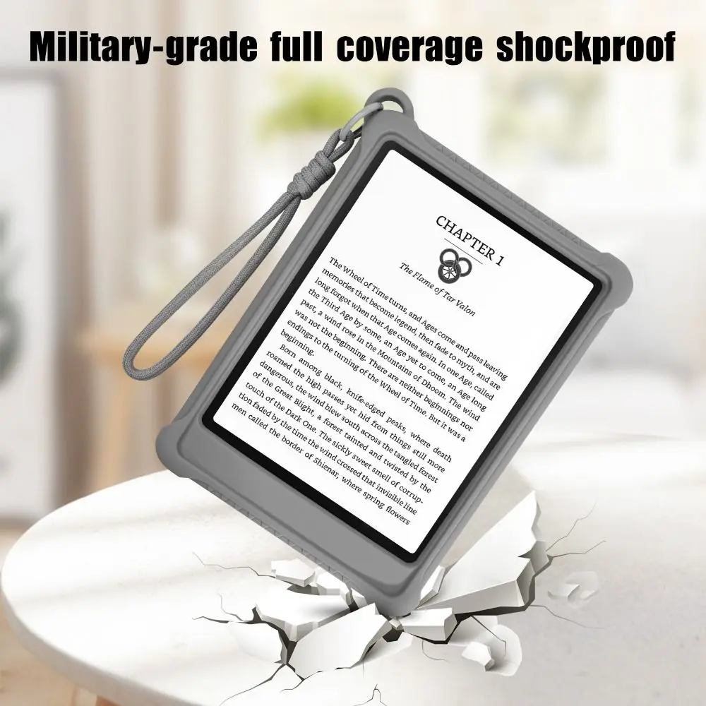 Silikonowe etui na e-reader z paskiem na rękę, odporne na wstrząsy, ochronne, z podstawką do Kindle Paperwhite 2024 (12. generacji) 7 cali Colorsoft — zdjęcie produktu 4